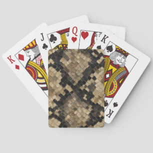 Luxury Gold and Black Snake Skin Pattern Playing Cards