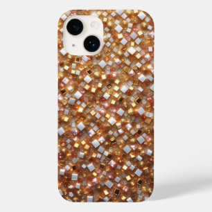 Luxury Gold and Diamond Mosaic Geometric Shimmerin Case-Mate iPhone 14 Case