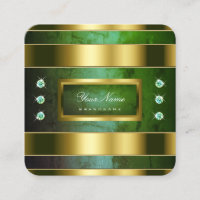 Luxury Gold and Green Marble with Faux Diamonds