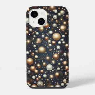 Luxury Gold and Pearl Spheres Sparkling Galaxy Geo iPhone 14 Case