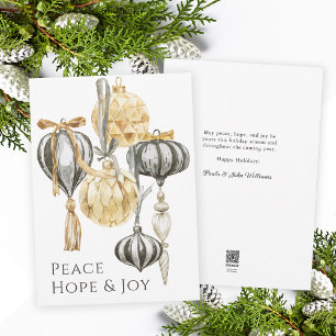 Luxury Gold and Pewter Metallic Ornaments Holiday