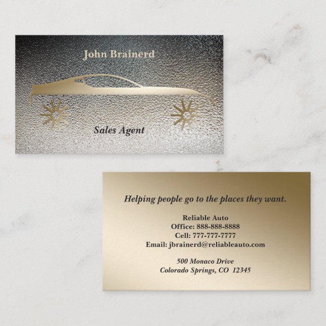 Luxury Gold and Sapphire Auto Business Card (Front/Back)