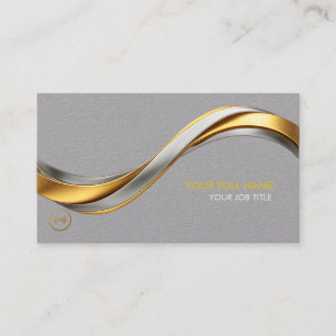 Luxury Gold and Silver Wave Executive BusinessCard Business Card
