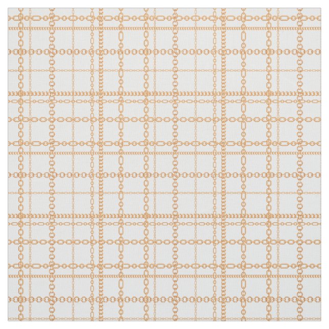 Luxury Gold and White Chains Designer Style Fabric (Swatch)