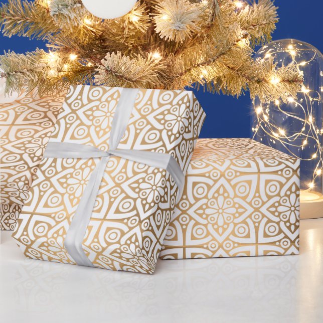 Luxury Gold Arabic Geometric Wrapping Paper  (Holidays)