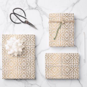 Luxury Gold Arabic Wrapping Paper Sheets 