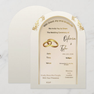 Luxury Gold Arch Wedding Invitation – Elegant Mode
