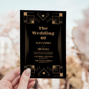 Luxury Gold Art Deco Great 1920s Wedding Invitation