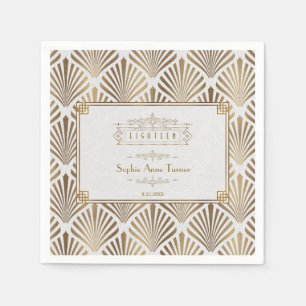 Luxury Gold Art Deco Great Gatsby 18th Birthday Napkin