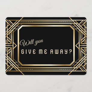Luxury Gold Art Deco Great  Will You Give Me Away Invitation