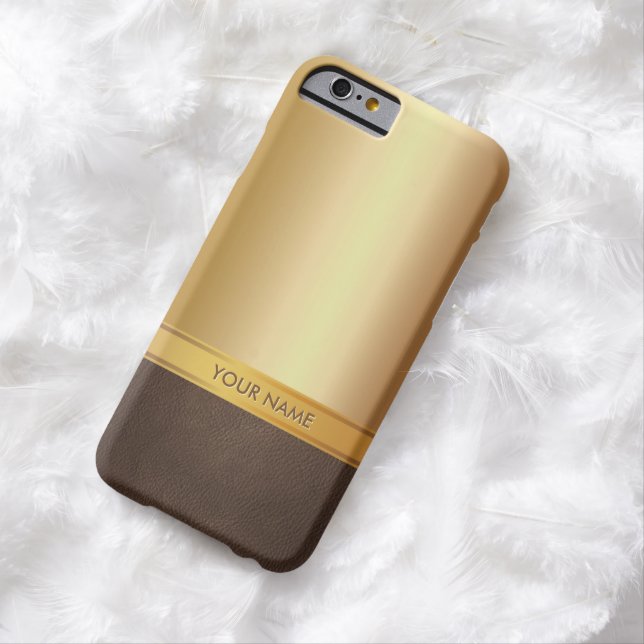 Luxury Gold Background Custom Name iPhone 6 case (In Situ)
