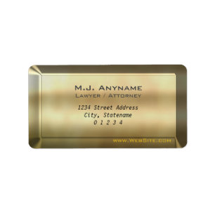 Luxury gold bar effect Lawyer / Attorney design Label