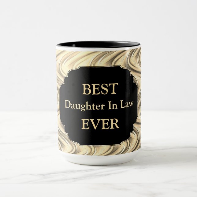 Luxury Gold ‘Best Daughter In Law Ever’ design Mug (Center)