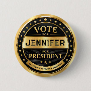 Luxury Gold Black Campaign 6 Cm Round Badge