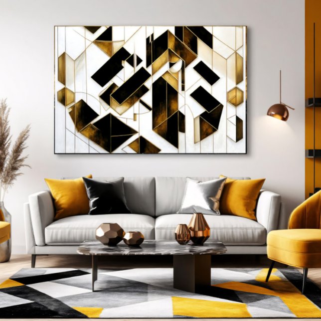 Luxury Gold Black Marble Abstract Canvas Print (Creator Uploaded)