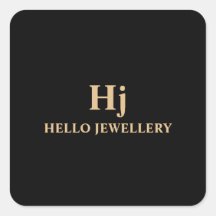 Luxury Gold Black Monogram Minimal