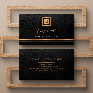 Luxury gold black private chef professional business card