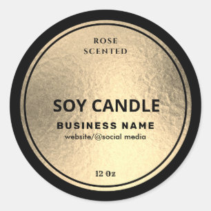 Luxury gold black soy candle label