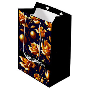 Luxury Gold Boho Rose Modern Collection Medium Gift Bag