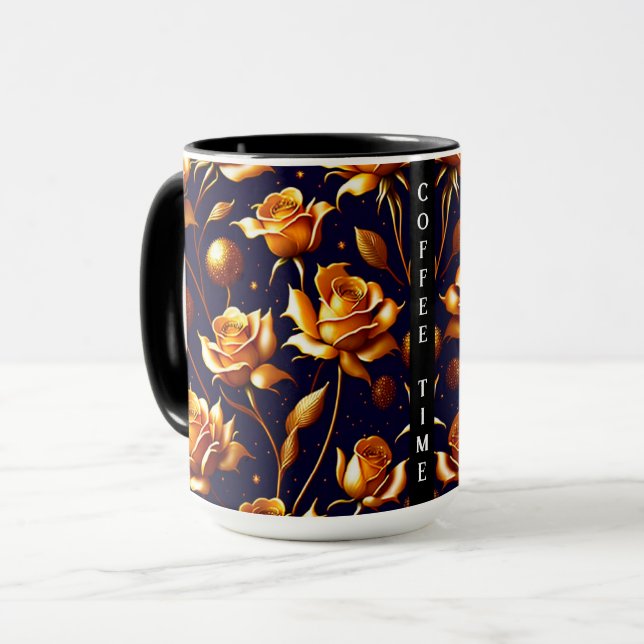 Luxury Gold Boho Rose Modern Collection Mug (Front Left)