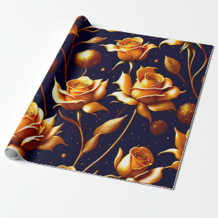 Luxury Gold Boho Rose Modern Collection Wrapping Paper
