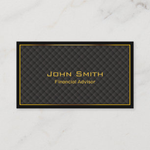 Luxury Gold Border Financial Advisor Business Card