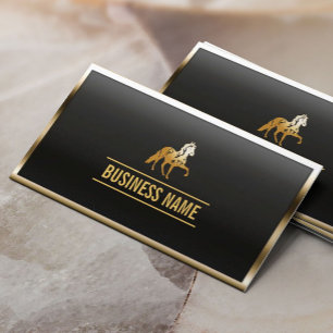 Luxury Gold Border Horse Equine Business Card
