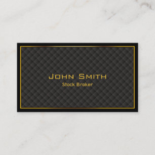 Luxury Gold Border Stock Broker Business Card