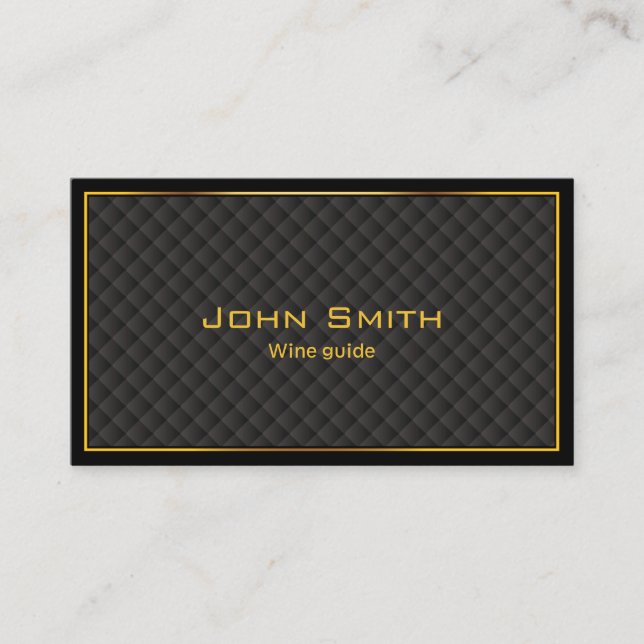 Luxury Gold Border Wine Tasting Business Card (Front)