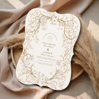 Luxury Gold Botanical Classic Wedding