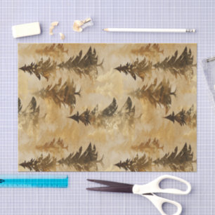 Luxury Gold & Bronze Metallic Christmas Tree Tissue Paper