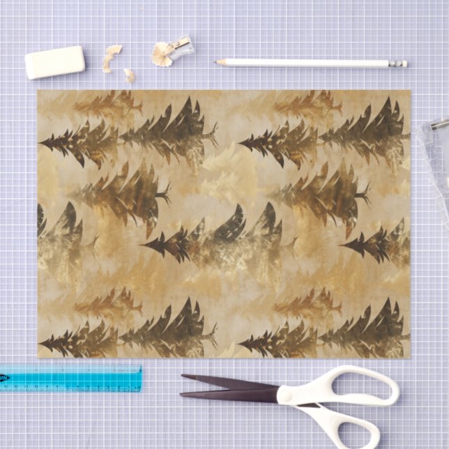 Luxury Gold & Bronze Metallic Christmas Tree  Tissue Paper (Craft)