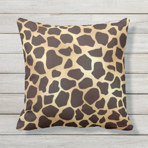 Luxury Gold Brown Giraffe Animal Print Pattern Cushion