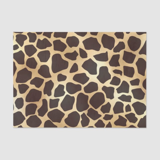 Luxury Gold Brown Giraffe Animal Print Pattern Tissue Paper (Front)