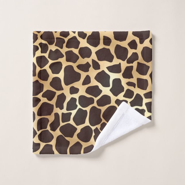 Luxury Gold Brown Giraffe Animal Print Pattern Wash Cloth (Wash Cloth)