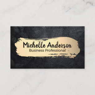 Luxury Gold Brushed Black Texture Business Card