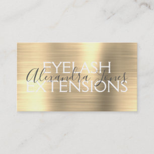 Luxury Gold Brushed Metal Eyelash Extensions Business Card