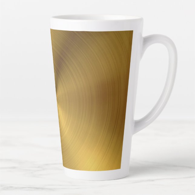 Luxury Gold Brushed Metal Texture 6 Latte Mug (Right)