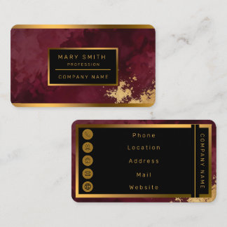 Luxury Gold Burgundy Trendy Collection Business Card