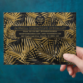 Luxury Gold Business Logo Return Address Navy Blue Envelope