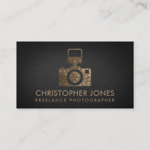 Luxury Gold Camera Shutter Photographer Business Card