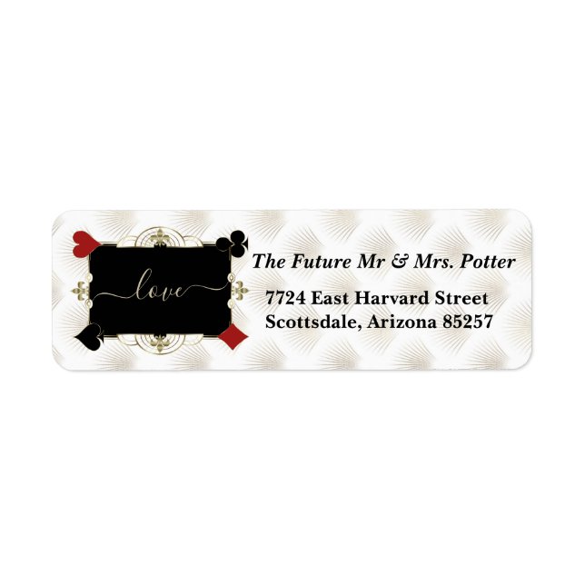 Luxury Gold Casino Vegas Poker Wedding Return  (Front)