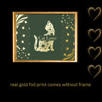 luxury gold cat abstract fine art real