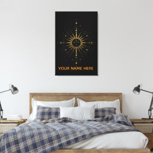 Luxury Gold Celestial Sun Geometry Wall Art