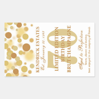 Luxury Gold Champagne Bubbles Birthday Label 750ml