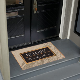 Luxury Gold Champagne Glitter Marble Customise Doormat