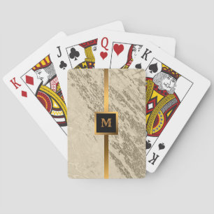 Luxury Gold Champagne Glitter Marble Customise Playing Cards