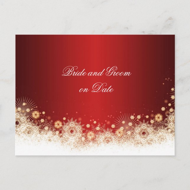 Luxury Gold Christmas Lace Save date card (Front)