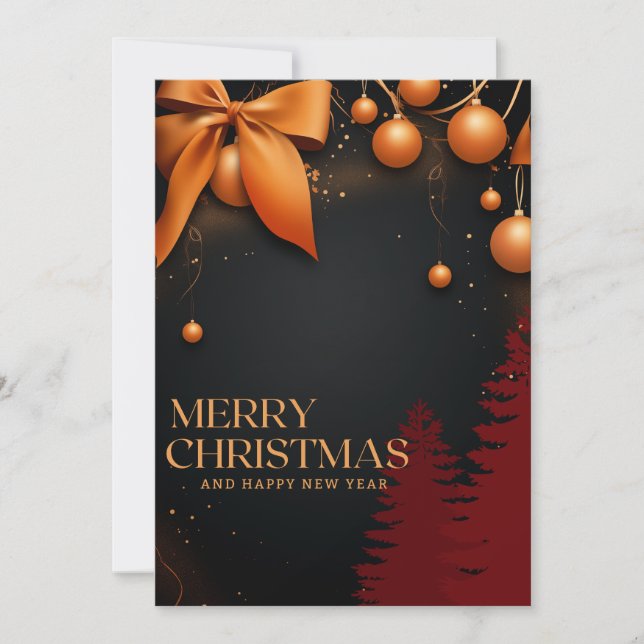 Luxury Gold Christmas Ornament Card (Front)