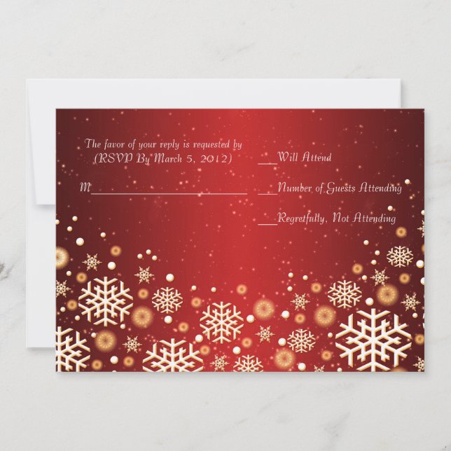 Luxury Gold Christmas Spirit RSVP card (Front)